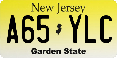 NJ license plate A65YLC
