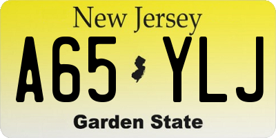 NJ license plate A65YLJ