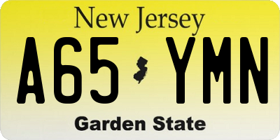 NJ license plate A65YMN
