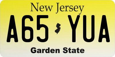 NJ license plate A65YUA