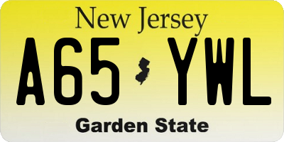 NJ license plate A65YWL