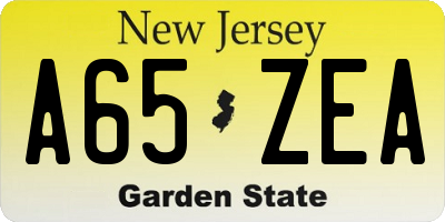 NJ license plate A65ZEA