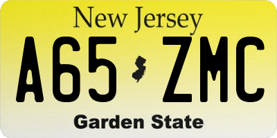 NJ license plate A65ZMC