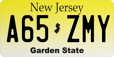 NJ license plate A65ZMY
