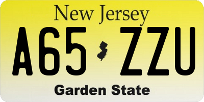NJ license plate A65ZZU