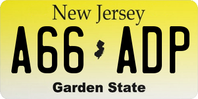 NJ license plate A66ADP