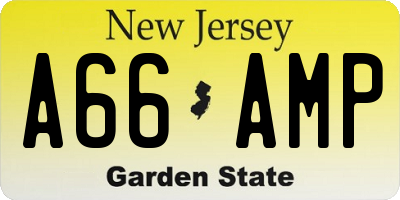 NJ license plate A66AMP
