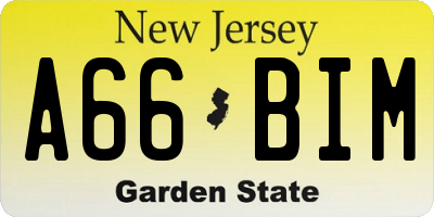 NJ license plate A66BIM