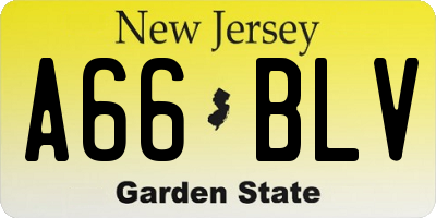 NJ license plate A66BLV