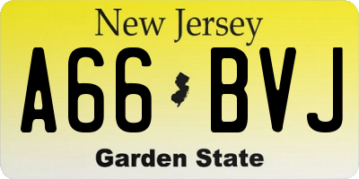 NJ license plate A66BVJ