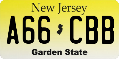 NJ license plate A66CBB