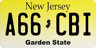 NJ license plate A66CBI