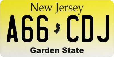 NJ license plate A66CDJ