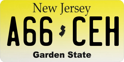 NJ license plate A66CEH