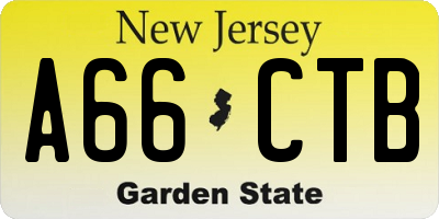 NJ license plate A66CTB