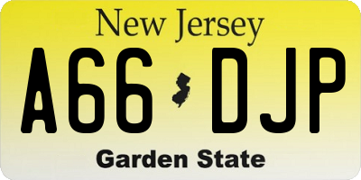 NJ license plate A66DJP