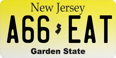 NJ license plate A66EAT