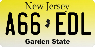 NJ license plate A66EDL