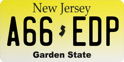NJ license plate A66EDP
