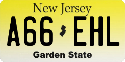 NJ license plate A66EHL