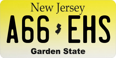 NJ license plate A66EHS