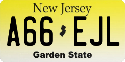 NJ license plate A66EJL