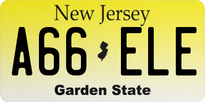 NJ license plate A66ELE