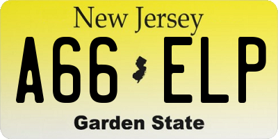 NJ license plate A66ELP