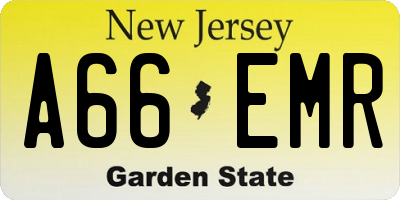 NJ license plate A66EMR