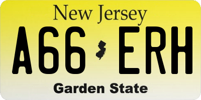 NJ license plate A66ERH