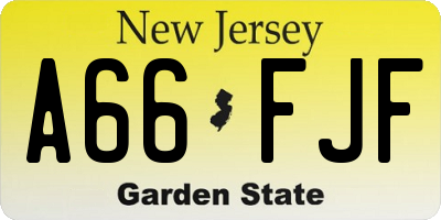 NJ license plate A66FJF