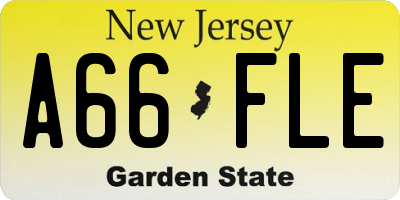 NJ license plate A66FLE