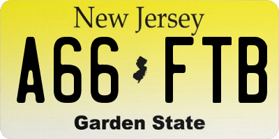 NJ license plate A66FTB