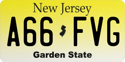 NJ license plate A66FVG