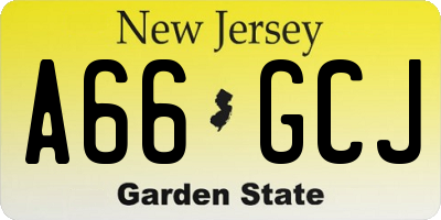 NJ license plate A66GCJ