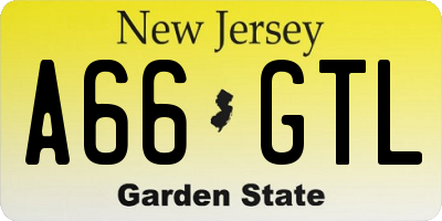 NJ license plate A66GTL