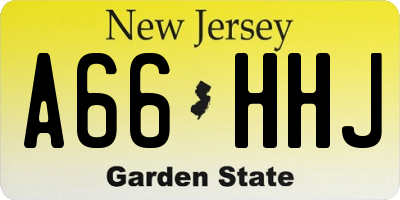 NJ license plate A66HHJ