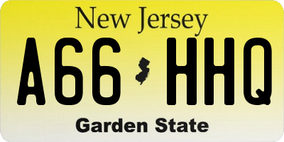 NJ license plate A66HHQ