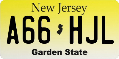 NJ license plate A66HJL