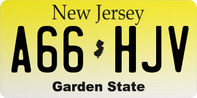 NJ license plate A66HJV