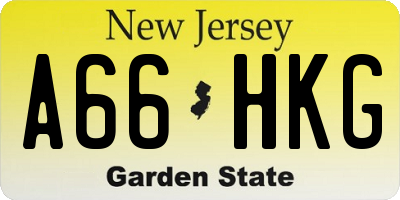 NJ license plate A66HKG