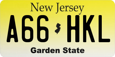 NJ license plate A66HKL