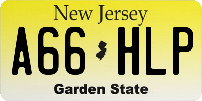 NJ license plate A66HLP
