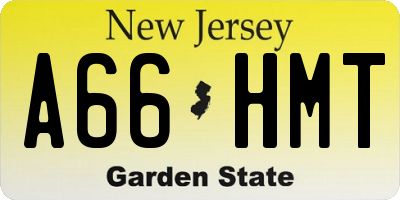 NJ license plate A66HMT