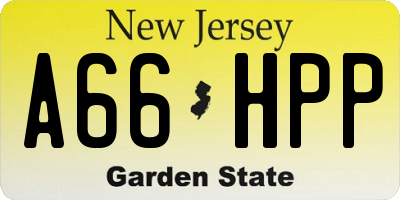 NJ license plate A66HPP