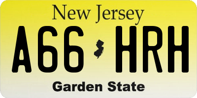NJ license plate A66HRH