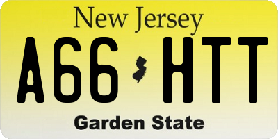 NJ license plate A66HTT