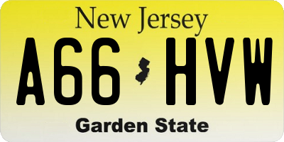 NJ license plate A66HVW