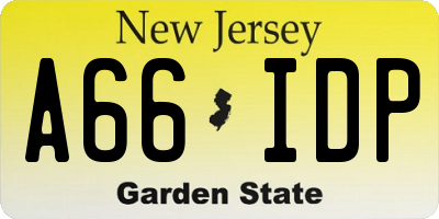 NJ license plate A66IDP