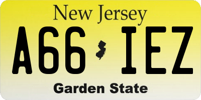 NJ license plate A66IEZ